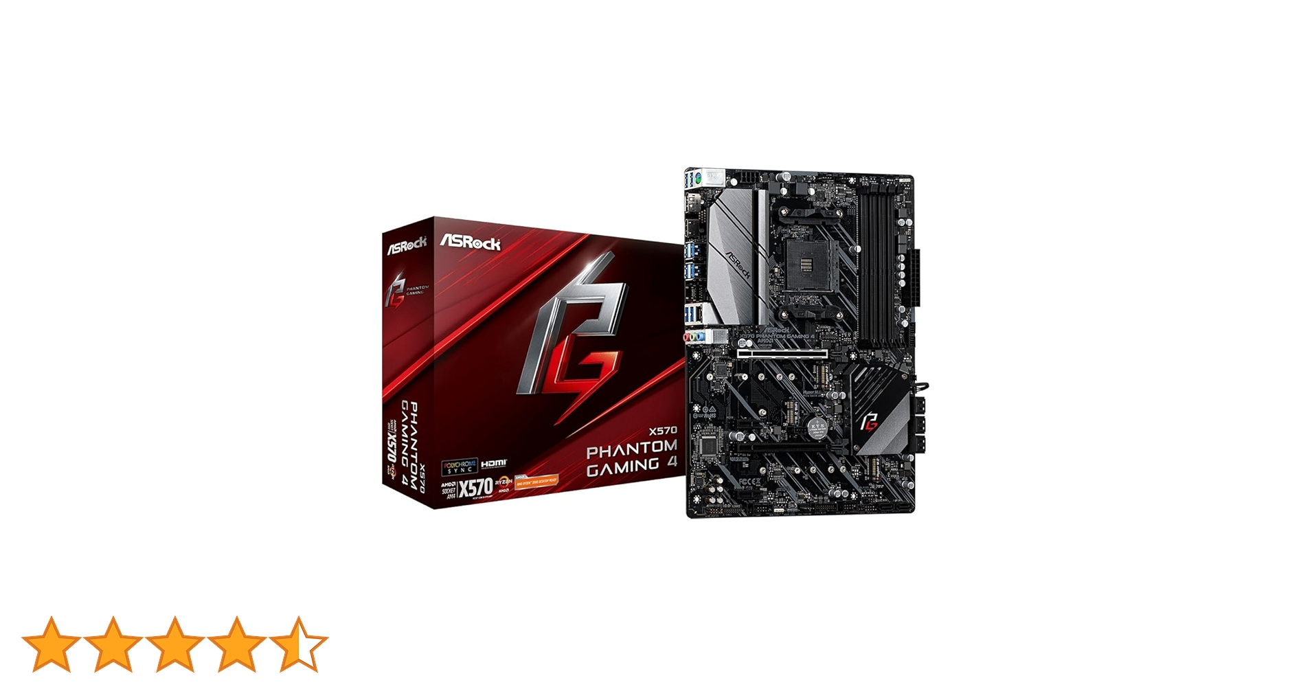 ASRock X570 Phantom Gaming 4AM4/USB3.2/HDMI/RJ45 Motherboard